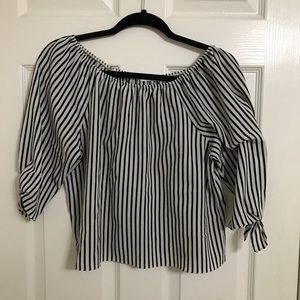 Off the shoulder striped blouse